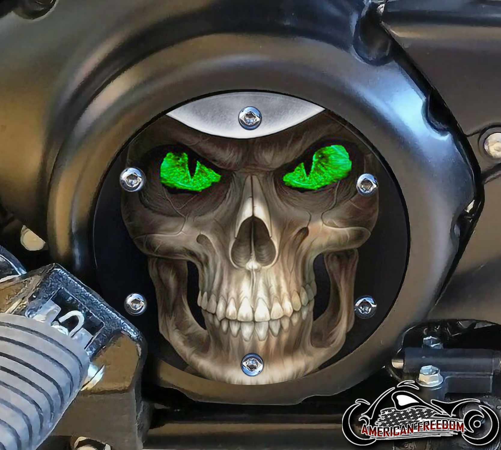 Suzuki M109 Derby Cover - Flame Eyed Reaper Green